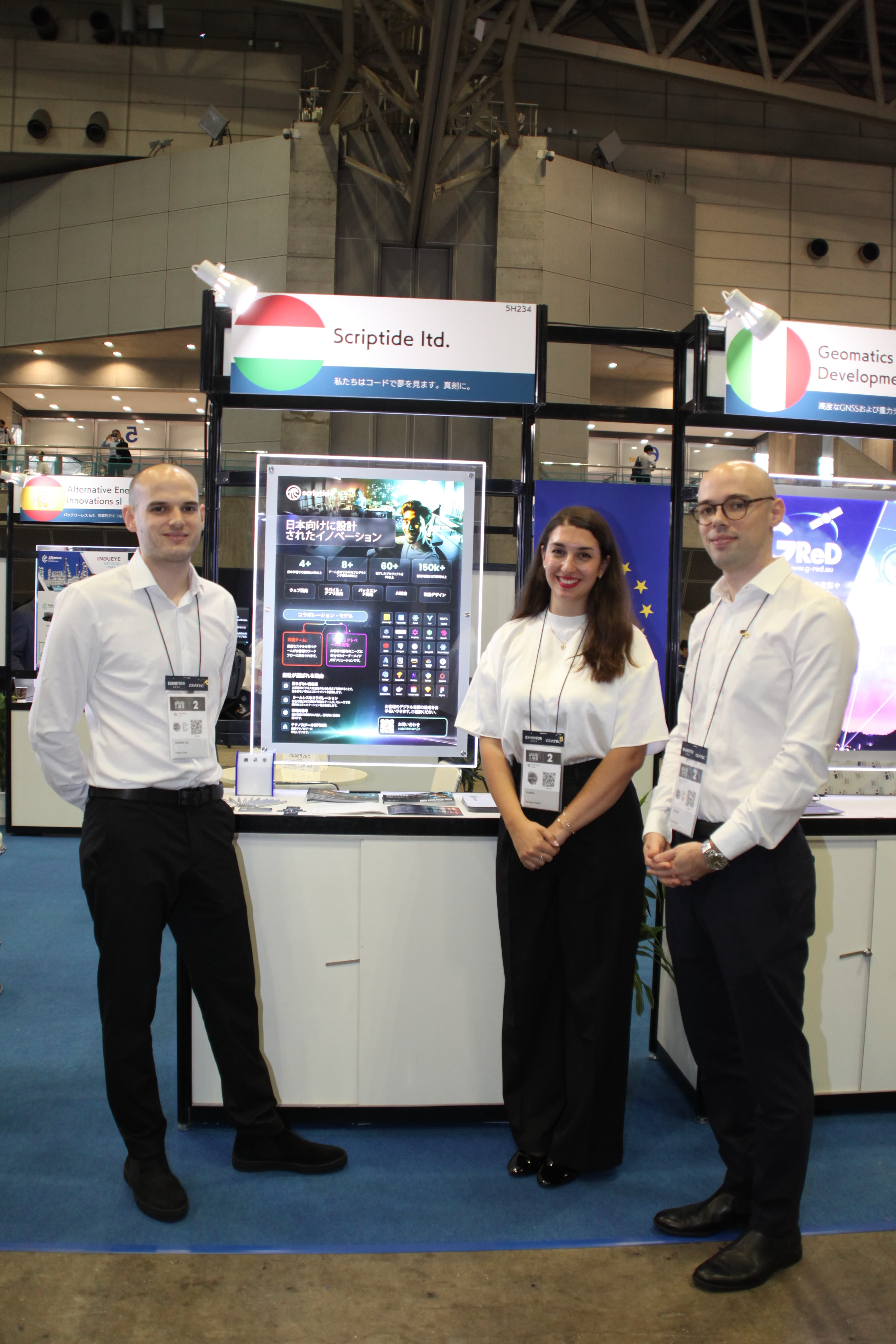 The Scriptide team at the CEATEC conference